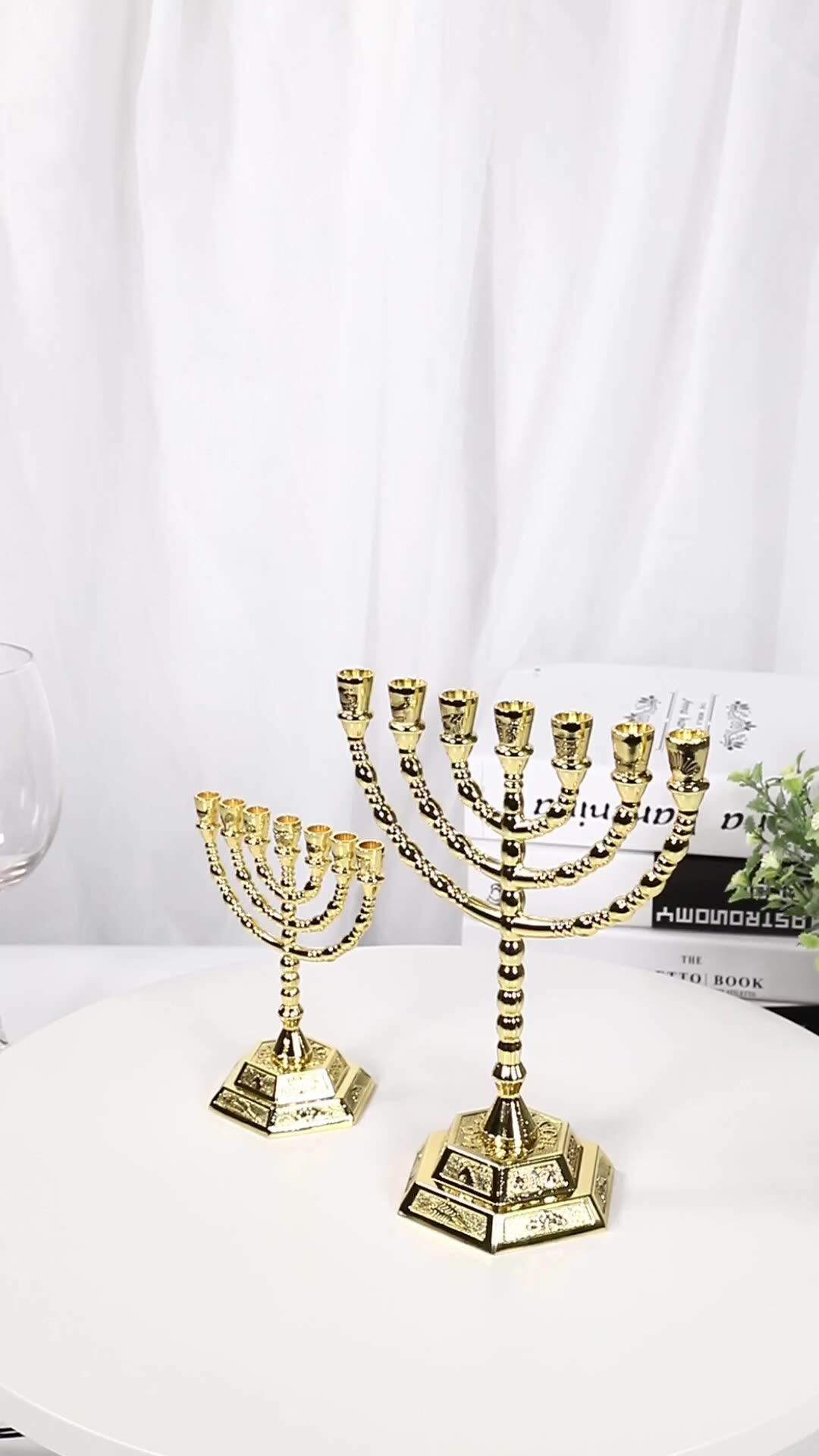 BRTAGG Menorah メノラー、ユダヤ人の燭台、イスラエルの12部族、7つの