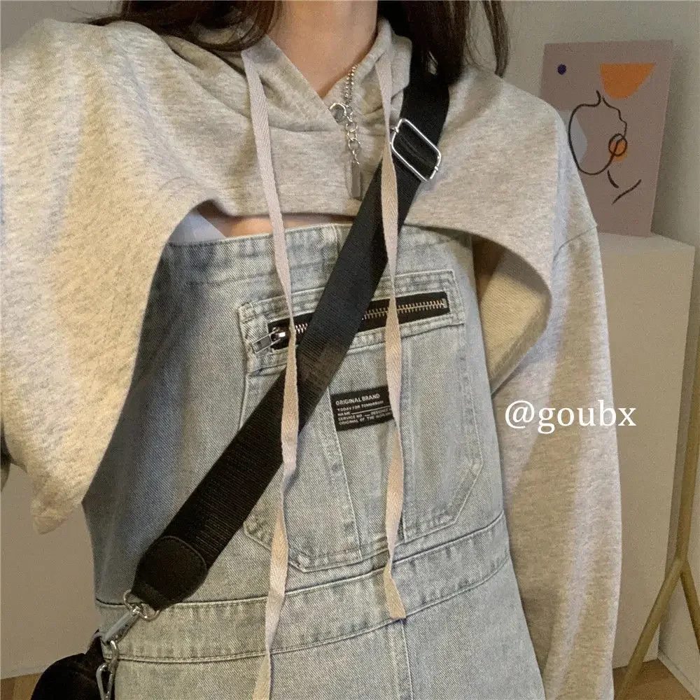 AA65# Autumn New Korean Loose Casual All-match Sweater Women's Hooded Pullover Ultra-short Overshirt Outer Wear Top