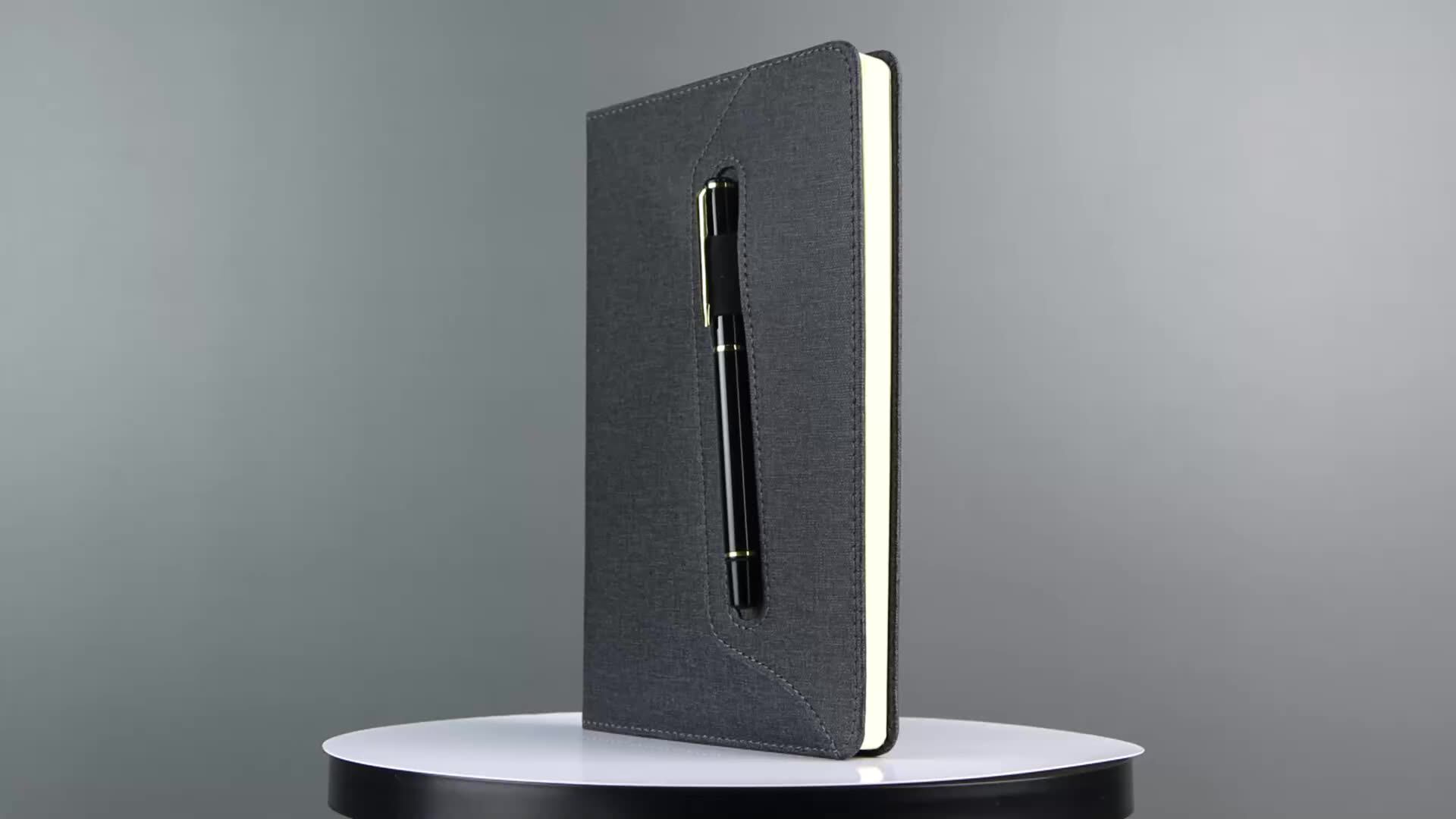 High Quality Portable Pen Holder Dark Grey Custom A5 Hard Cover