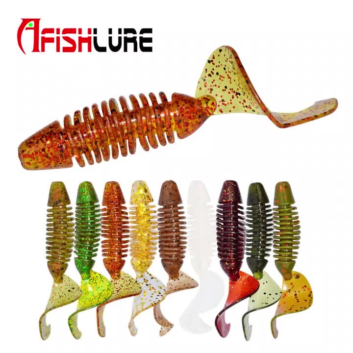 Screw Curly Tail Soft Worm Fishing Lure 60mm 3g Fishing Silicone Worm