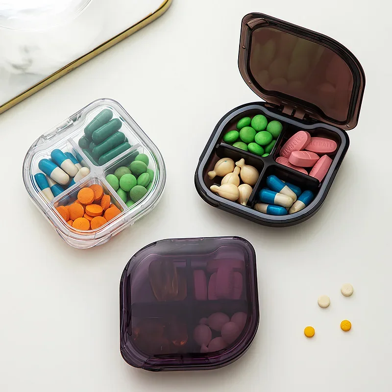 Japanese Medicine Box Portable Three Meals a Day Mini Sealed Medicine Reminder Medicine Cutter Portable Tablets Sub-Pack Storage Box
