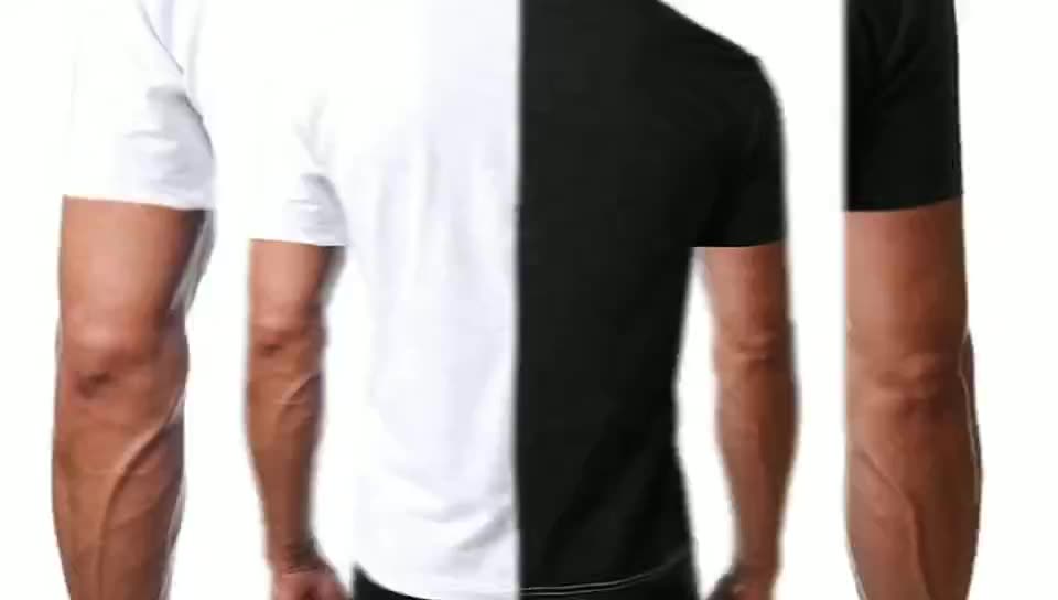 Custom Mens Two Tone Color Mens Half Black Half White T Shirt Bulk Blank Mix Color Shirt Buy Blank Shirt Different Color Shirts Patchwork T Shirt Product On Alibaba Com