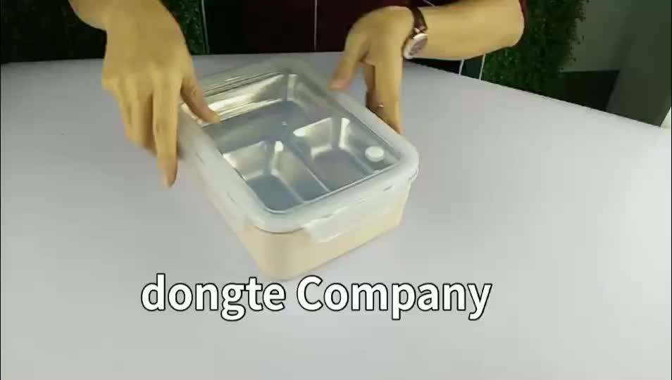 Stainless Steel Microwave Safe Bento Silicone Lid Lunch Box Leak Proof