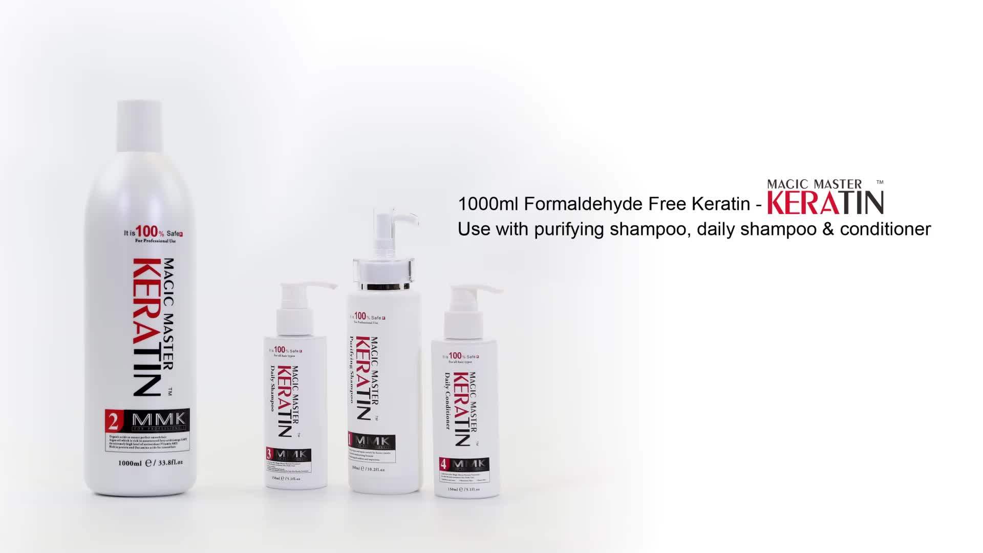 1000ml Natural Coconut Oil Formaldehyde Free Hair Keratin Treatment For
