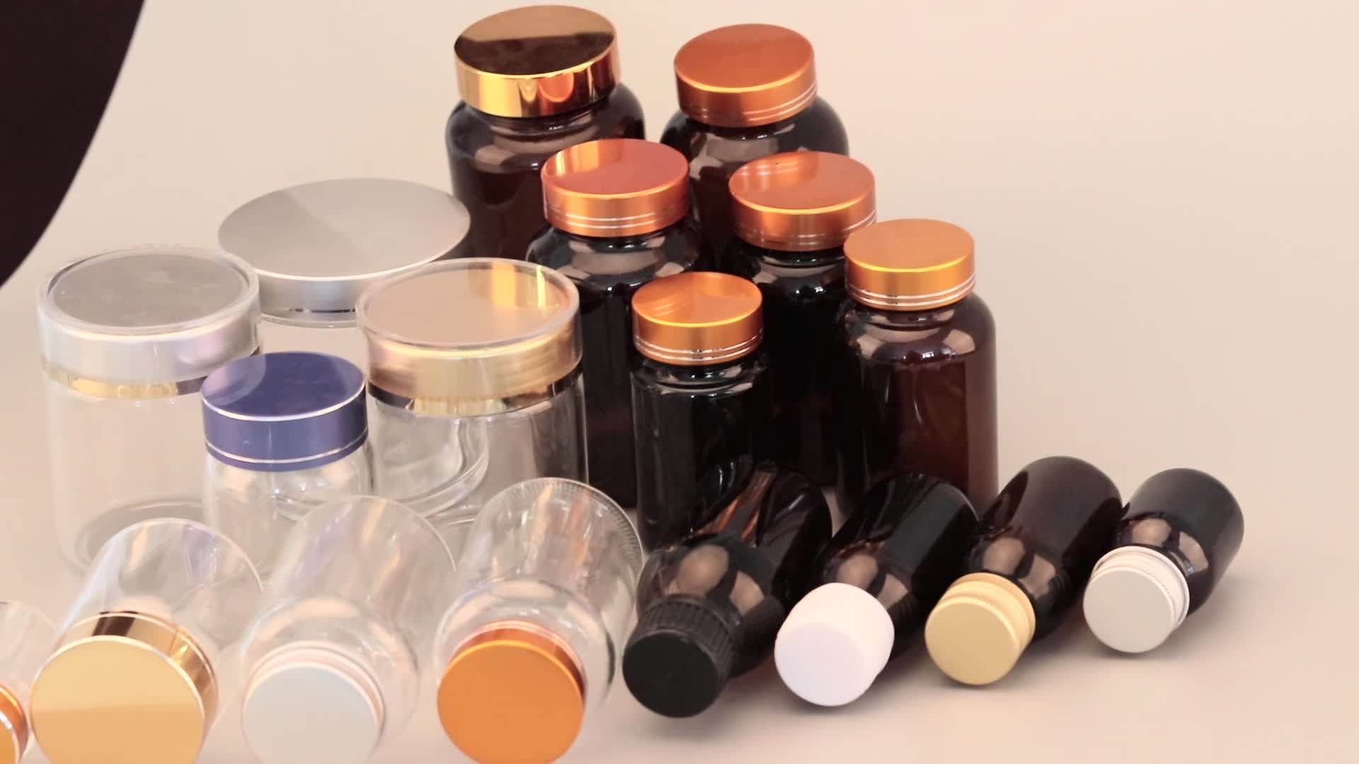 Custom Clear Frosted Empty Glass Medicine Pill Bottles 100ml