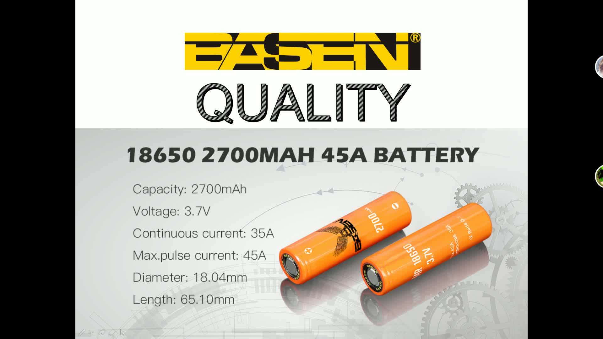 Flat Top 3.7v 18650 2700 Mah 45a Rechargeable Liion Battery Cell Best Cell Phone Battery Buy