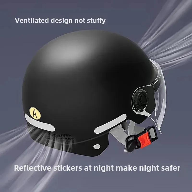 3C Certified New National Standard EleCtriC VehiCle MotorCyCle Women's Summer Battery Car Half Helmet Men's All-season Safety Helmet
