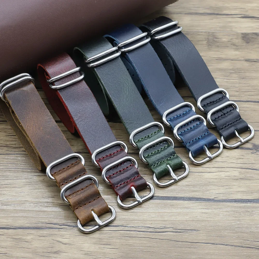 NATO Crack Watch Strap Accessories A Long Thick Leather Strap Unisex