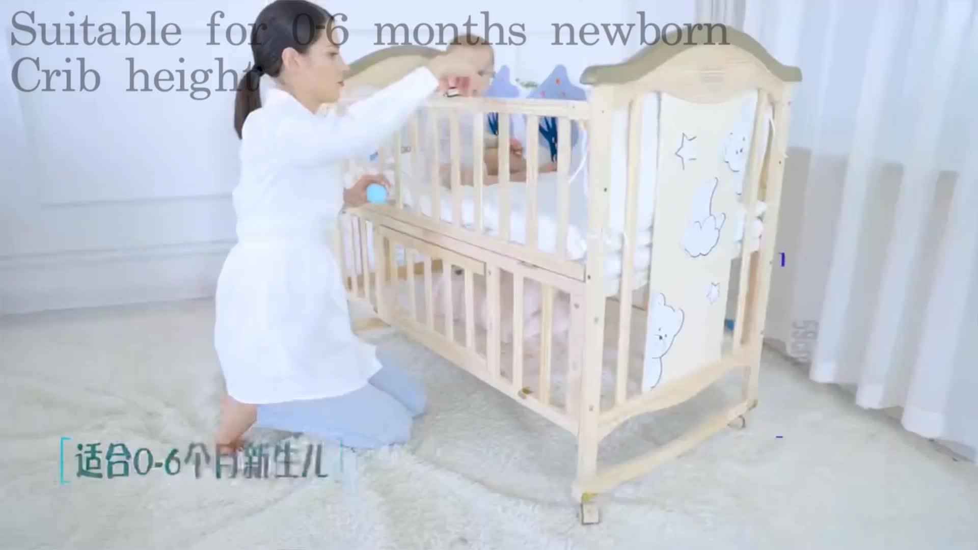 2019 Hot Selling Two Size Choice Royal Baby Wood Bed Adult Baby Bed