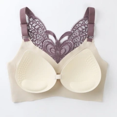 Summer butterfly beautiful back gathered chest wrapping underwear with chest pad adjustable shoulder straps without marks Large size sports ladies bra