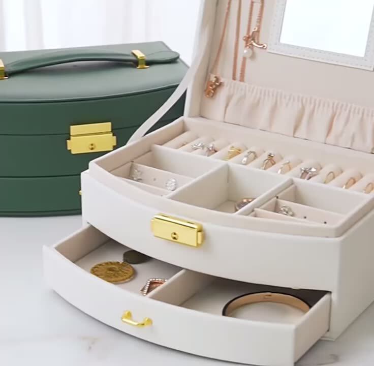 Organizador De Joyería Para Mujer,Cajones De Viaje,Cajas De Maquillaje Y Cosméticos,Estuche Con Espejo - Buy Dawanda Joyas Y Bisutería Joyería Caso,Espejo Joyería Caso,Caja De Joyería Product on Alibaba.com