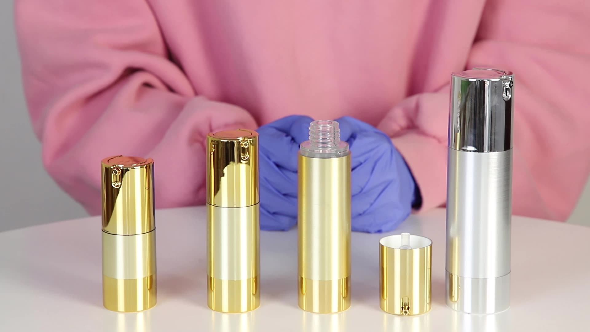 China Supplier Silver Luxury Plastic Cosmetic Bottle,15ml 30ml 50ml