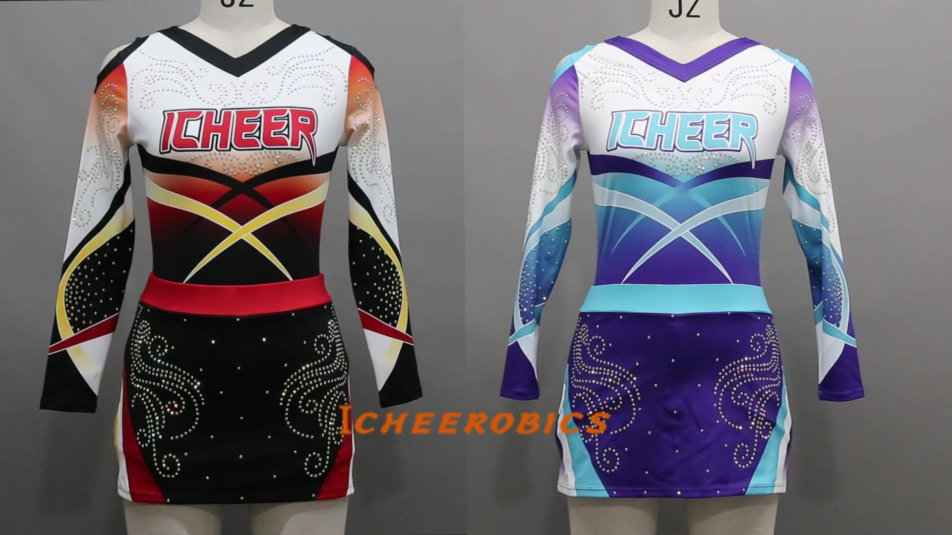 Custom Wholesale Girls Cheerleading Uniforms Sparkle Cheerleading