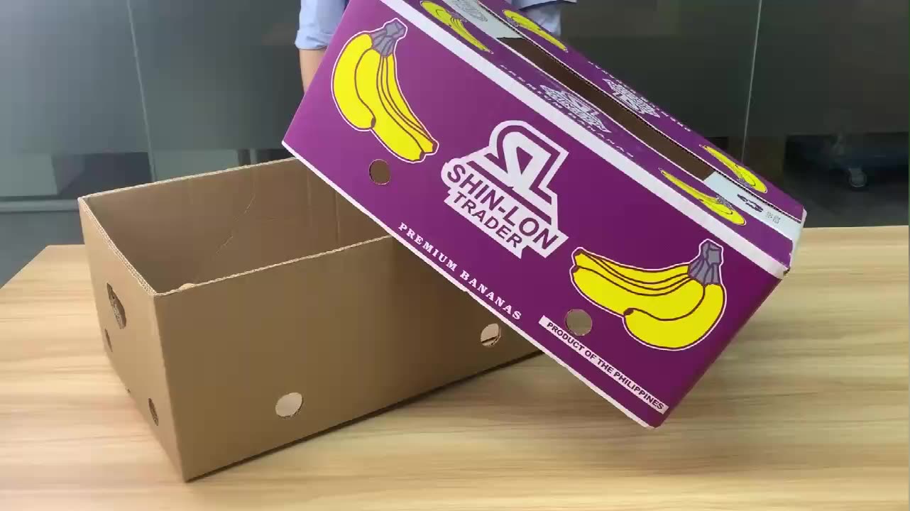 Custom high quality banana fruit packaging carton shipping corrugated
