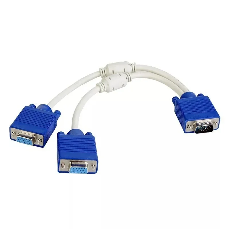 3+6VGA one-to-two computer monitor cable, 1-to-2 high-definition VGA split-screen cable, one-to-two splitter — VGA-разветвитель 3+6 (1 в 2) для монитора, высокоразрешающий VGA-кабель-сплиттер 1→2