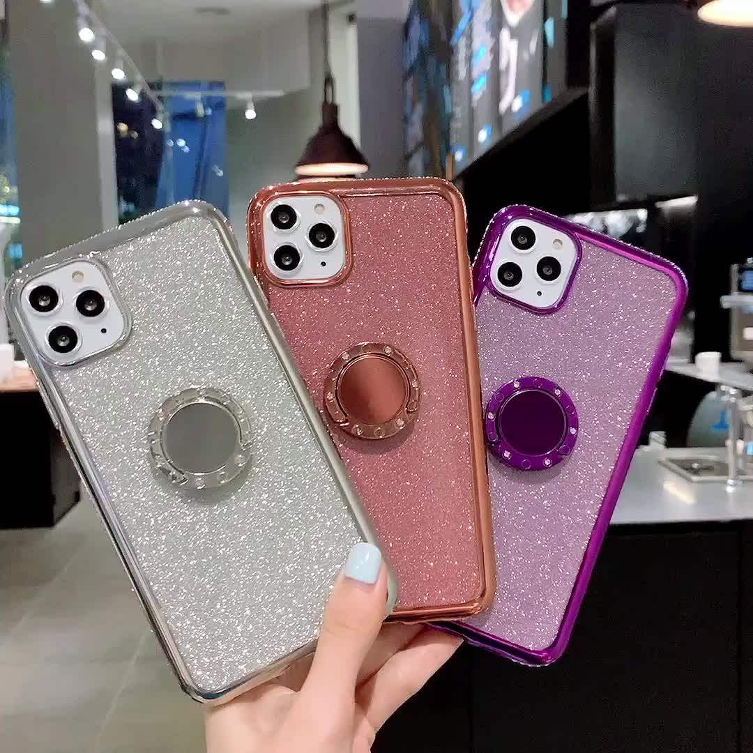 Diamond Bling Phone Case For Iphone 11 Pro Max With 360 Ring Holder