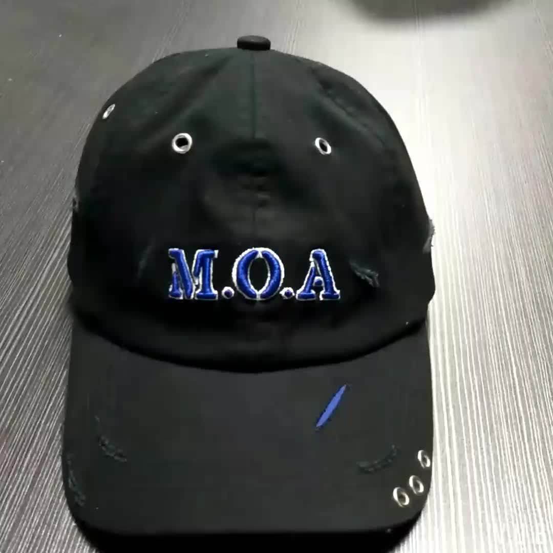 Custom 100 Cotton Baseball Caps Plain Distressed Dad Hat Washed Worn