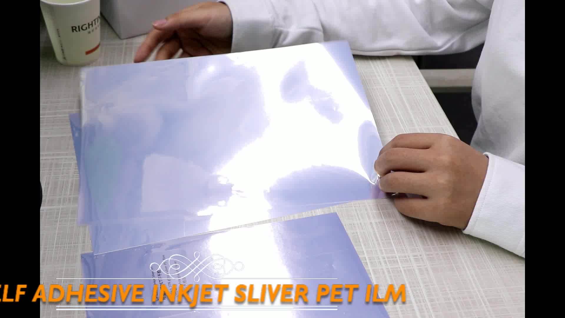 Customized Size Inkjet Printing Silver Metallic Polyester Pet Sticker