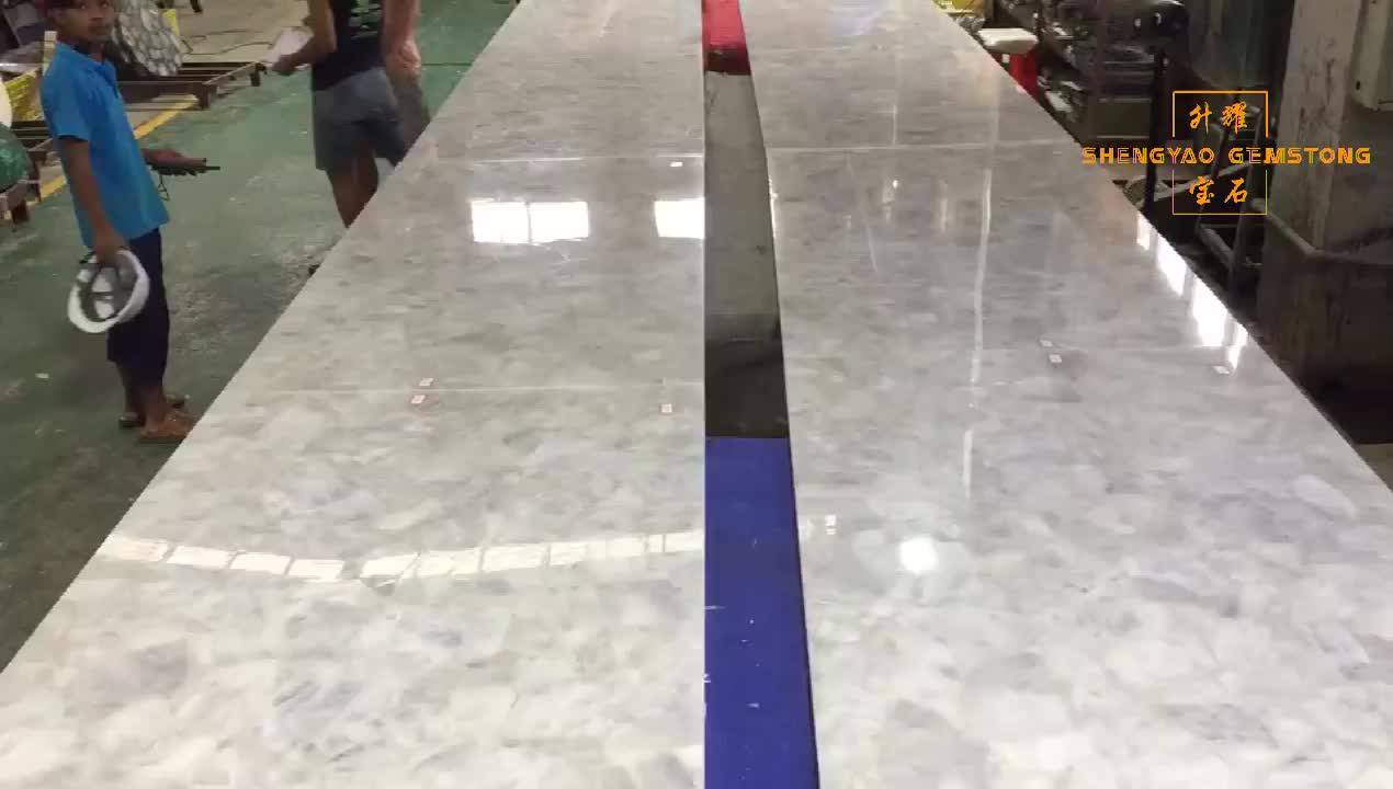 Natural Quartz Crystal Stone Backlit Tile Slab For Furniture Wall