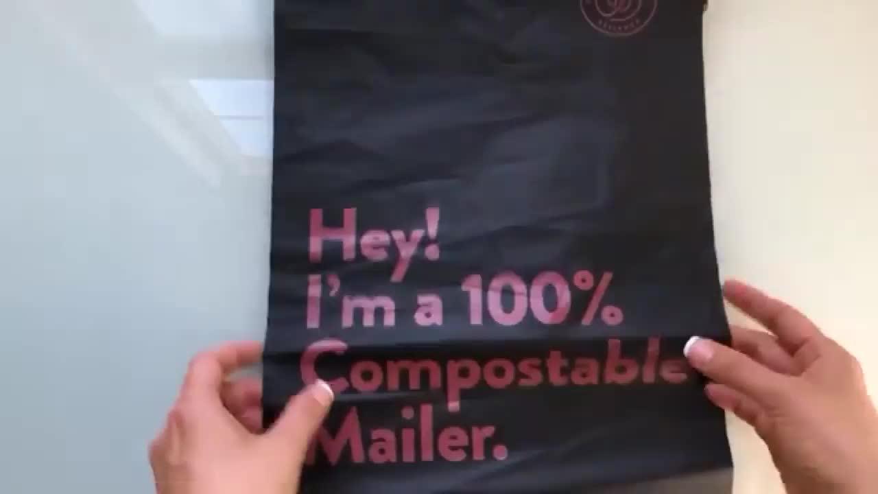 Custom Design Black Big Eco Friendly Compostable Parcel Express