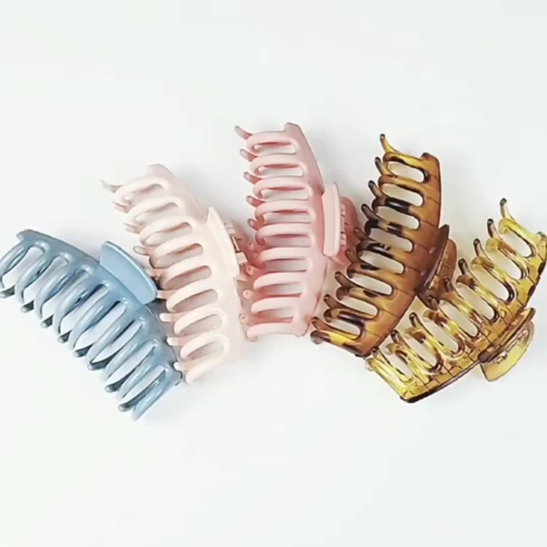 Mio Large Korean Frosted Banana Hair Clips Plastic Claw Clips Nonslip