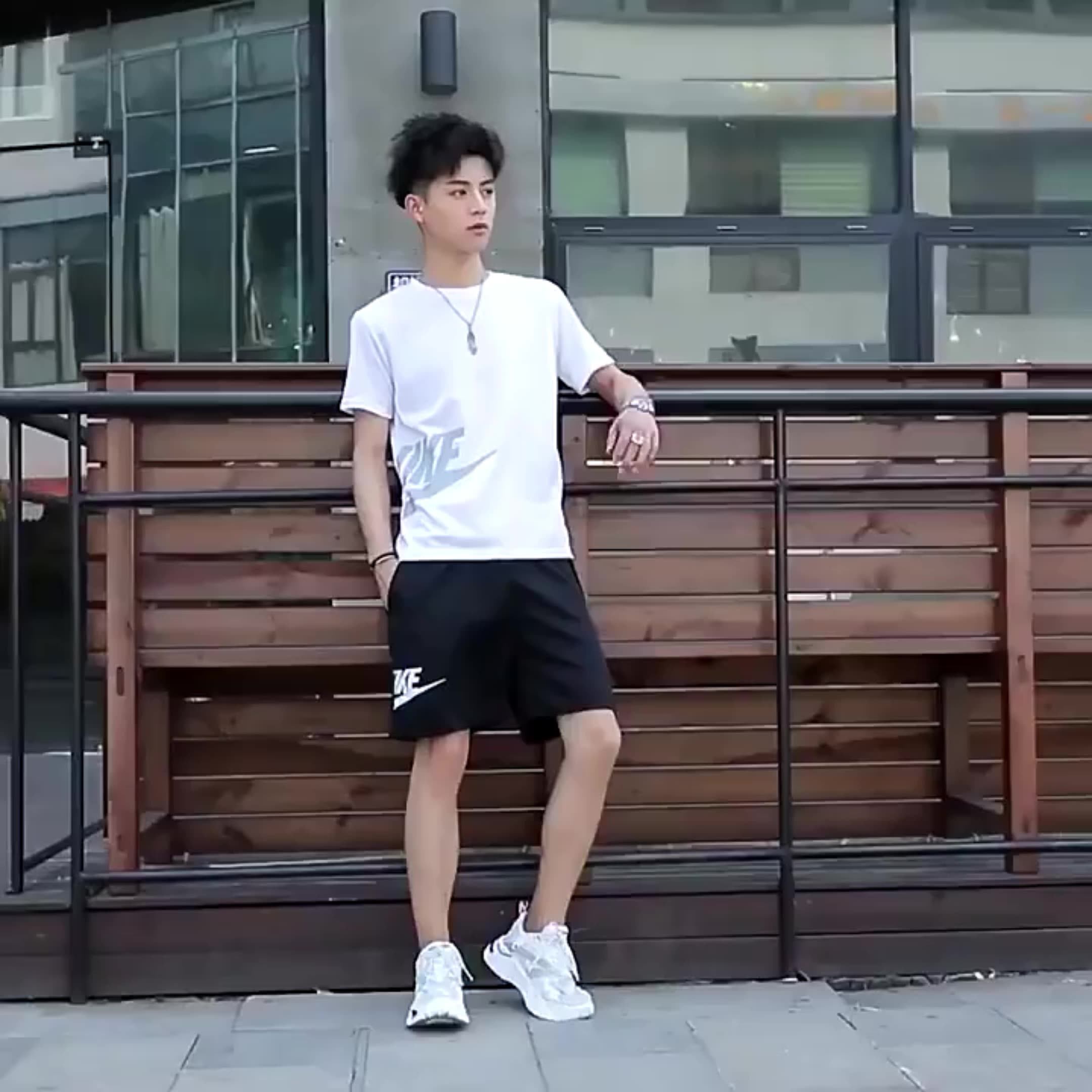 Men Nike Shorts Set Papeey Men Two Piece Outfits Sets Casual