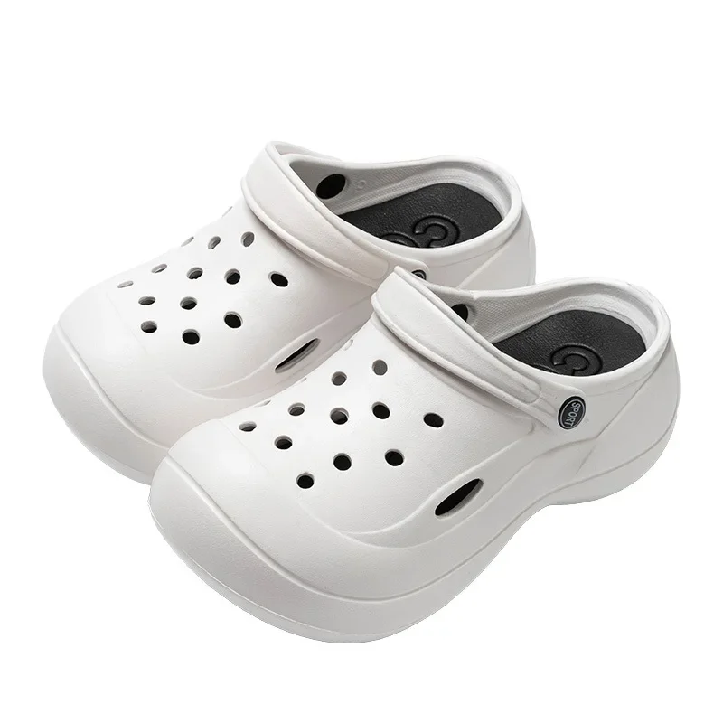Туфли Croc на толстой подошве для женщин, весна и лето, верхняя одежда, высокие каблуки, обувь для пляжа, лёгкие, босоножки с плоским носком, садовая обувь