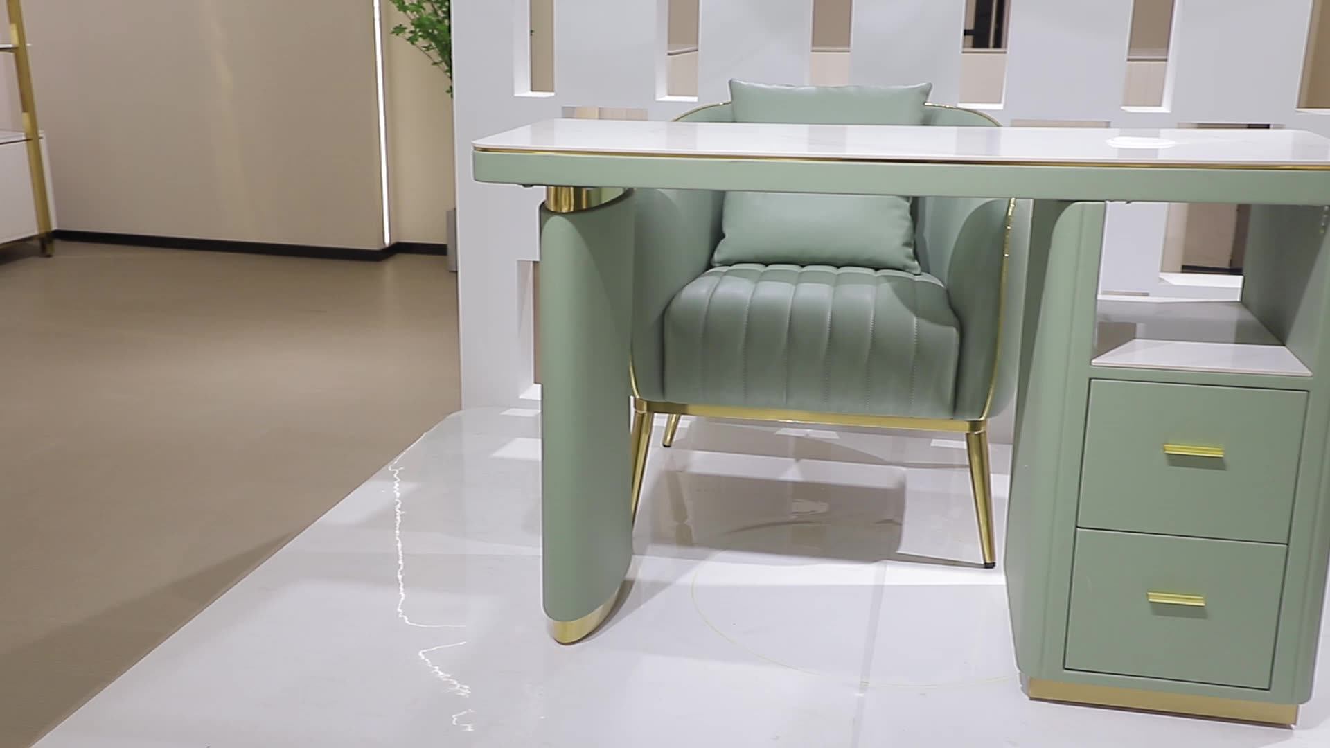 Yoocell Nail Salon Furniture Portable Manicure Nail Table Pink Manicure