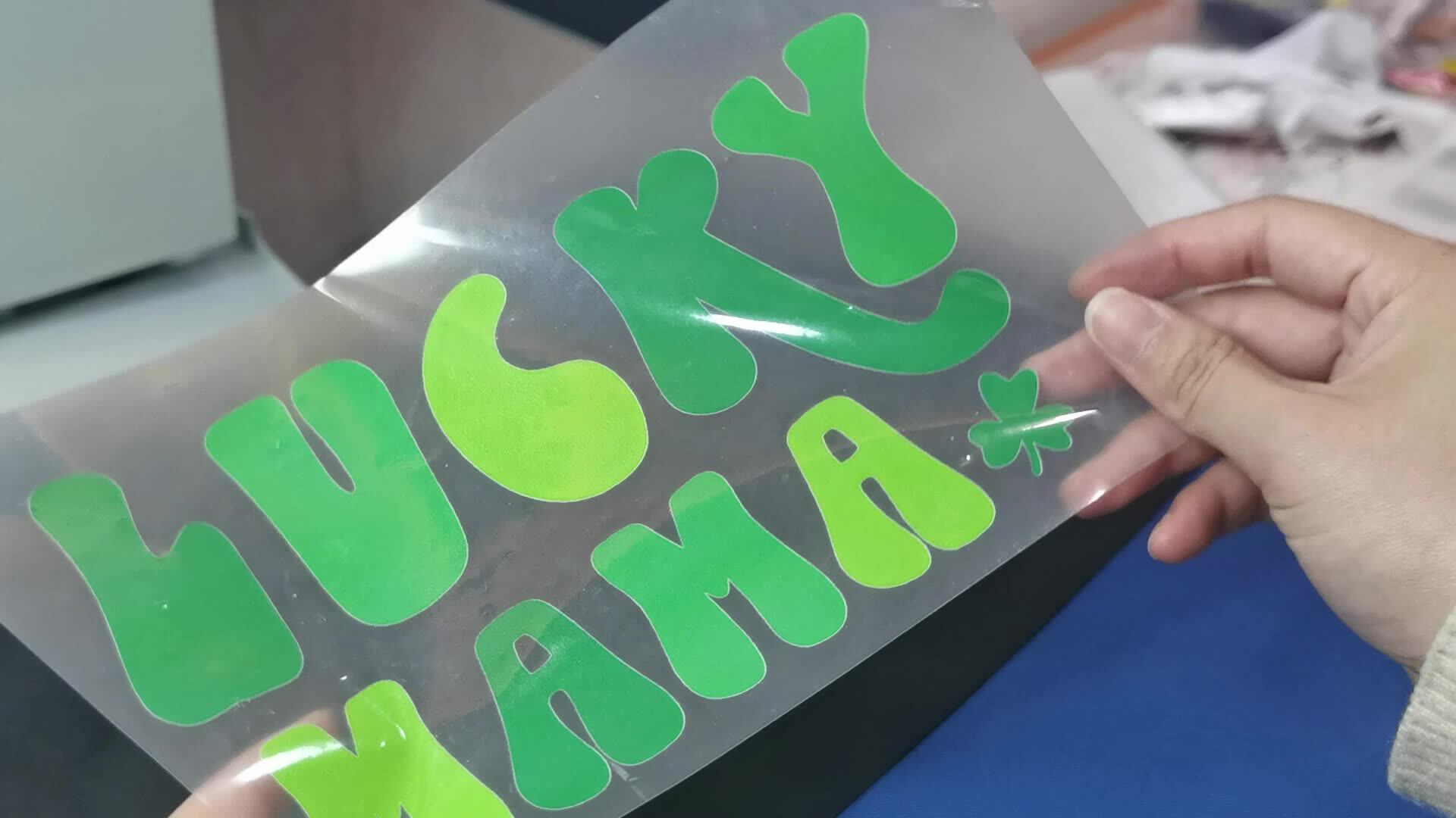 Clear Plastic Film Hot Peel Screen Print Heat Transfer Sticker Dtf