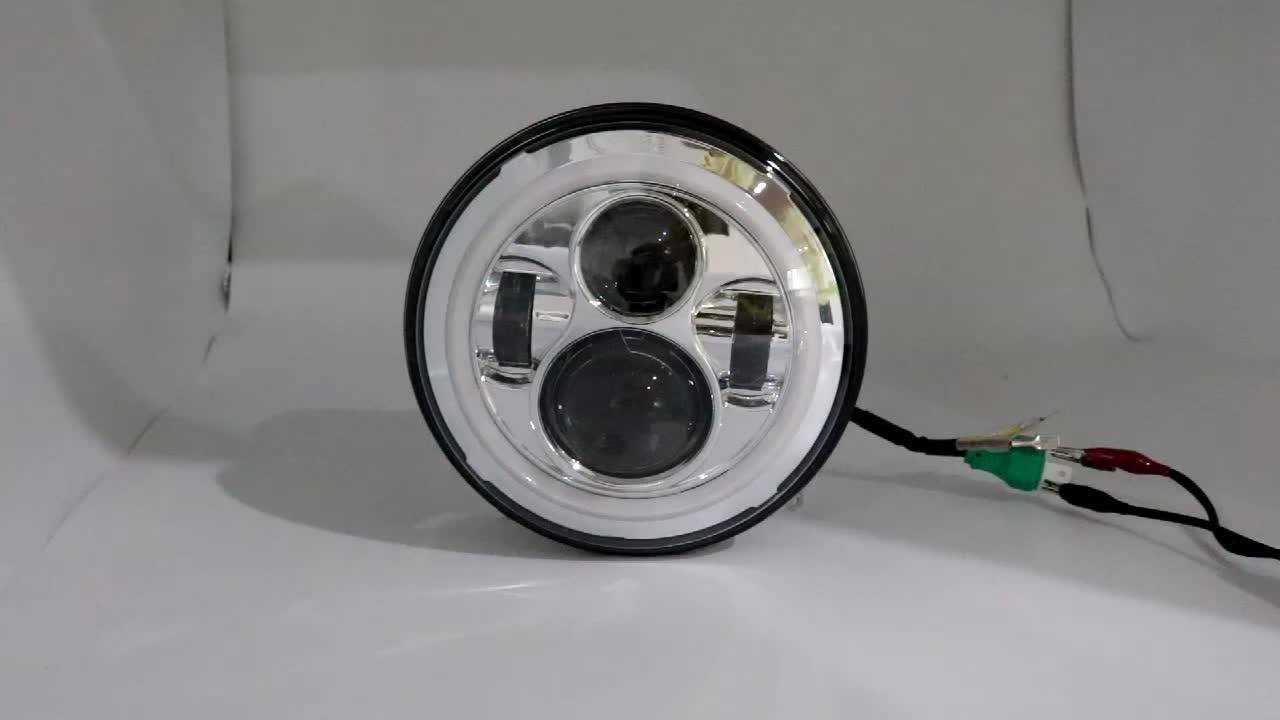 Car Headlight Assembly 40w 7" Led Auto Headlamp With Drl Halo Ring