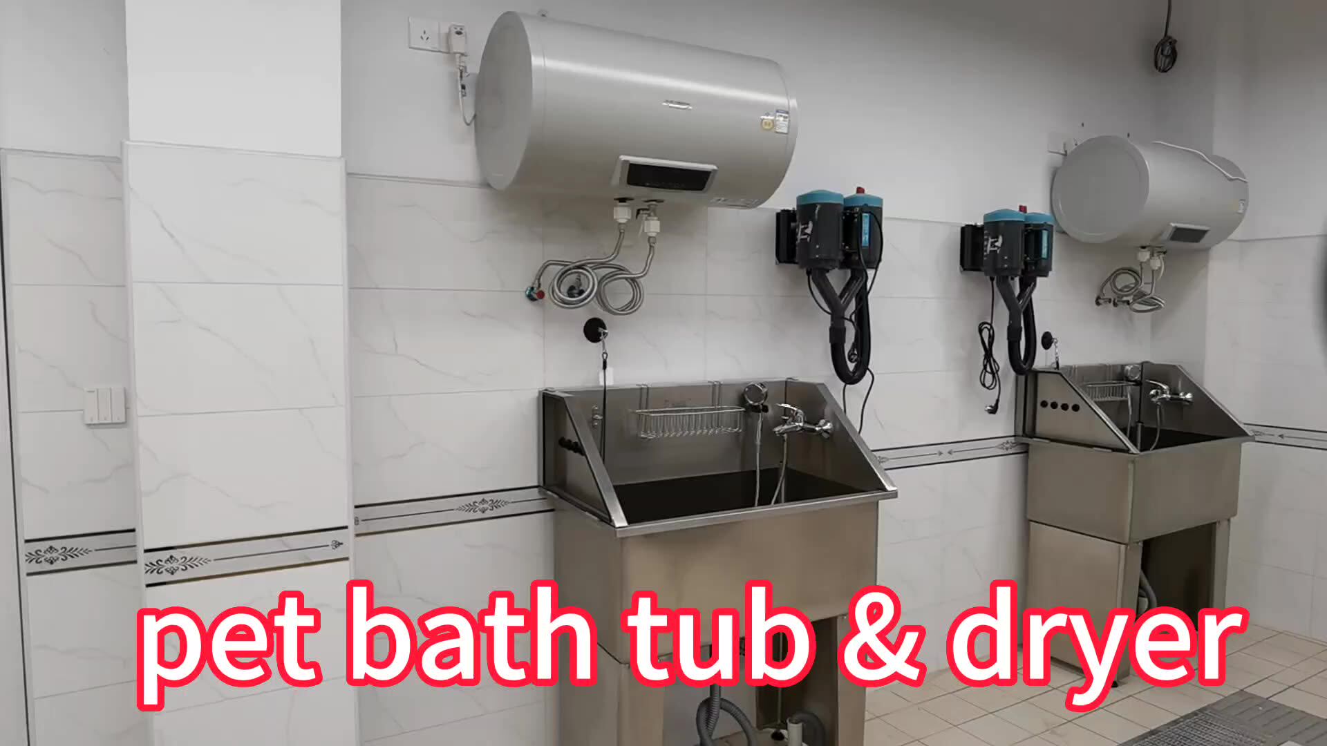 Full Open pet bathtub Aeolus free stand pet cleaning Stainless Steel