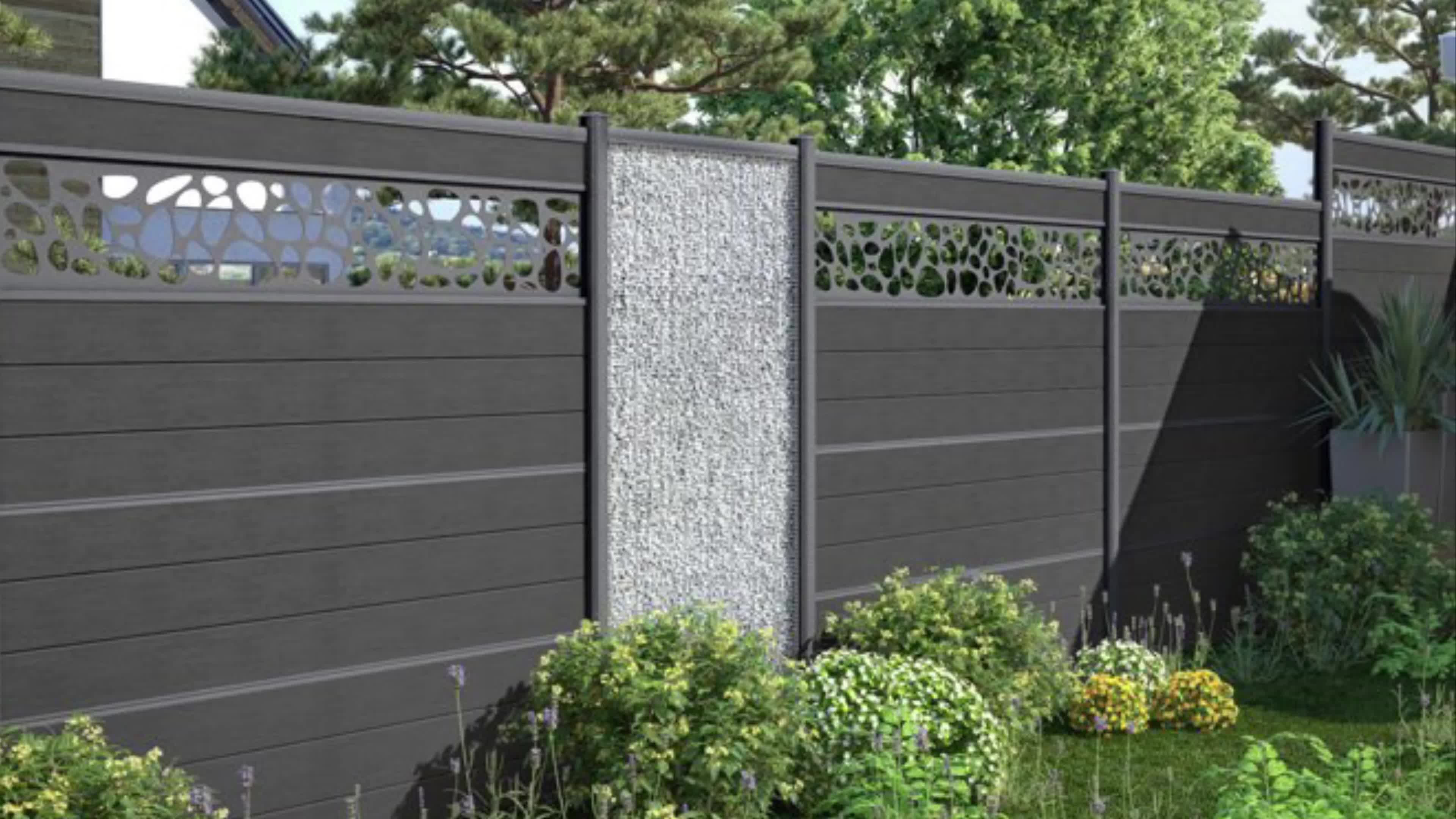 Wpc Fence Set/ Garden Fence Wpc/ Waterproof Trellis Aluminium Frame