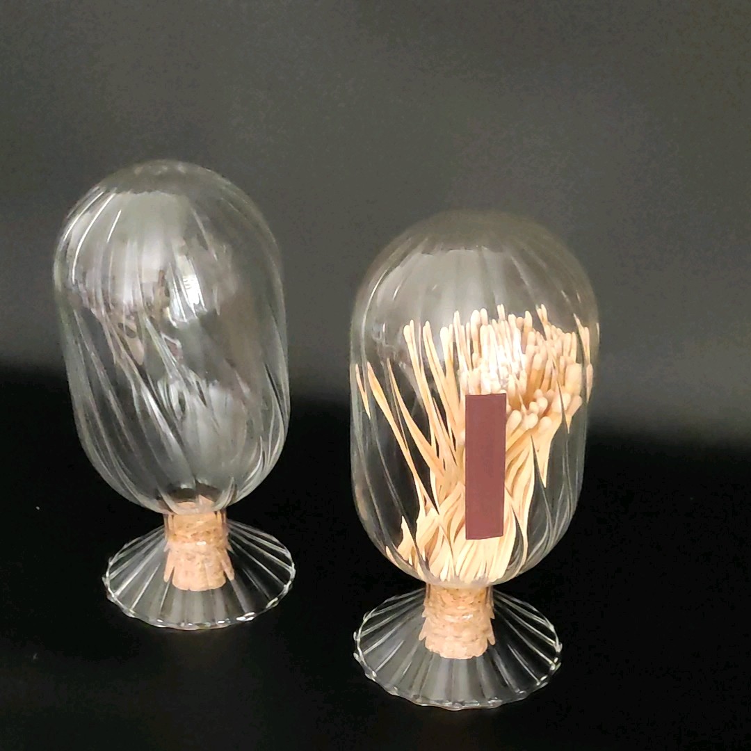 Helix Glass Match Cloche Jar Bottle Without Matches Factory Wholesale