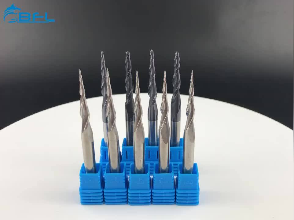 Bfl Cnc End Mill Taper Flute Ball Nose End Mill R0.1mm For Wood/wax