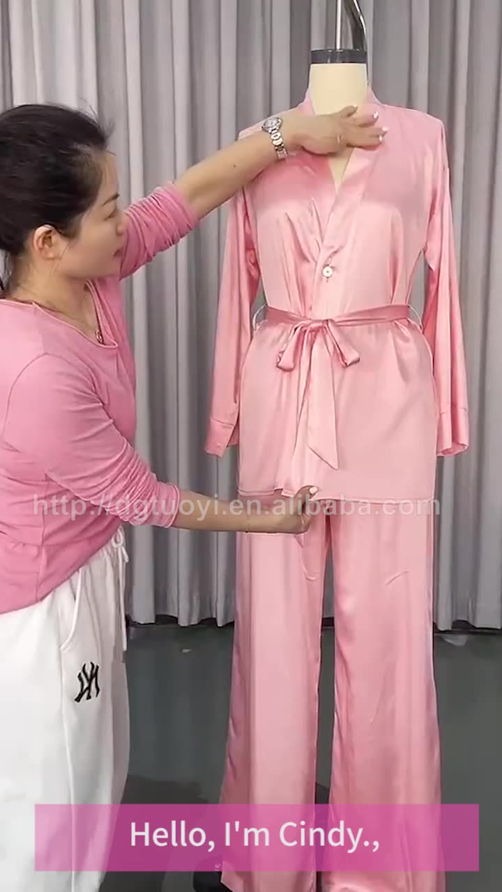 Tuoyi Luxury Lounge Wear Loose Custom Wholesale Low Moq 2pcs Sets Silk ...