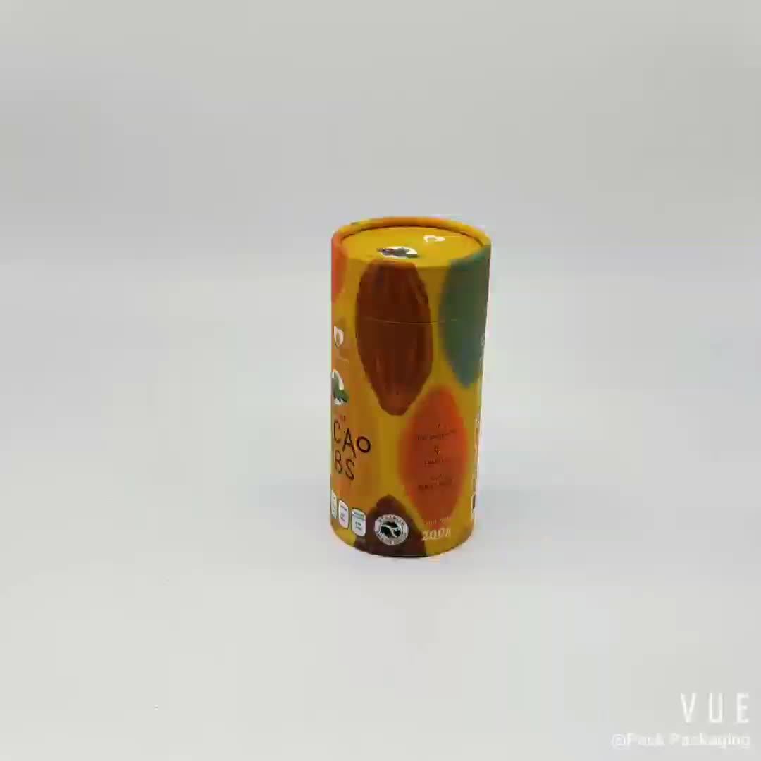 Eco Friendly Food Grade Paper Cylinder Packaging Box / Tube / Container