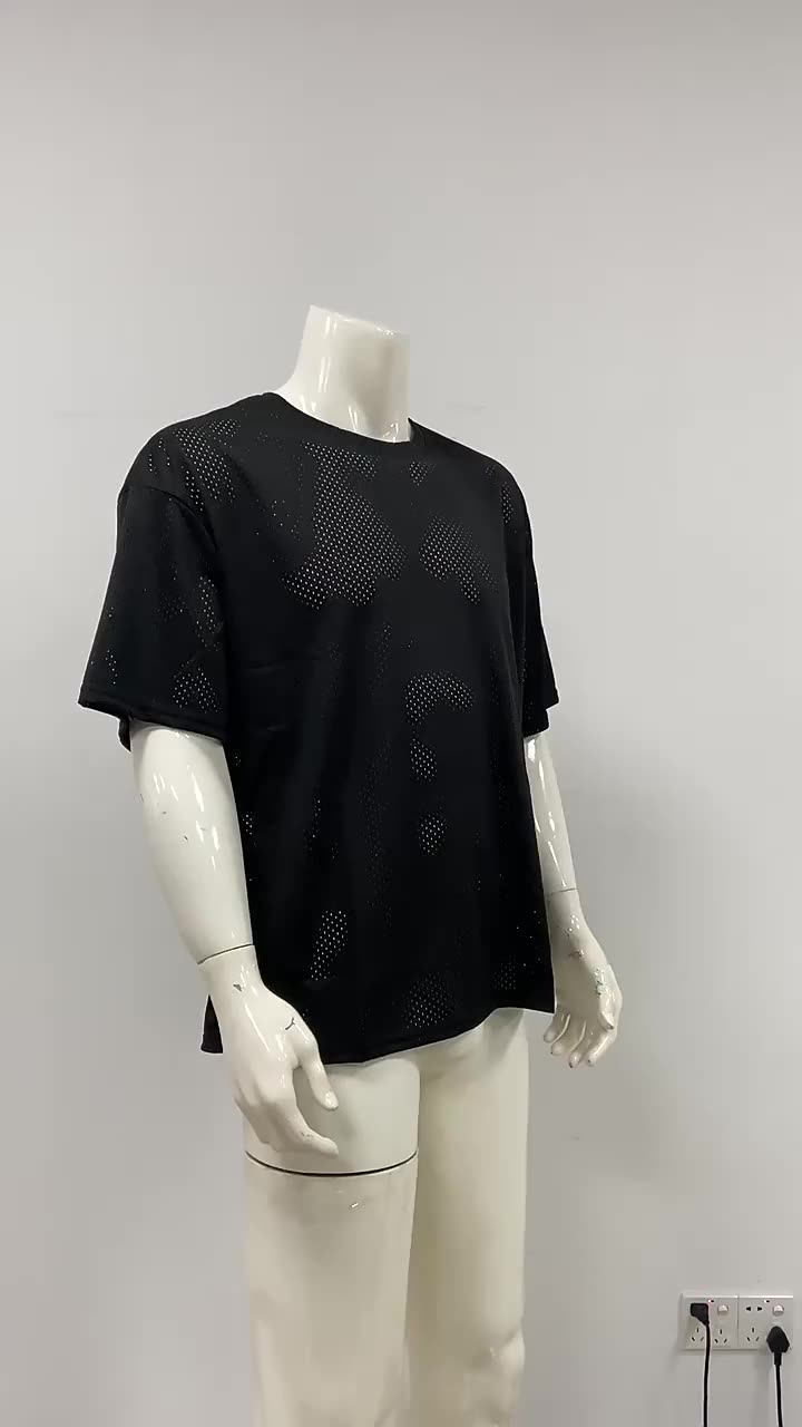 Blank Mesh Fitness Mens Oversized T Shirt Outdoor Hip Hop Streetwear