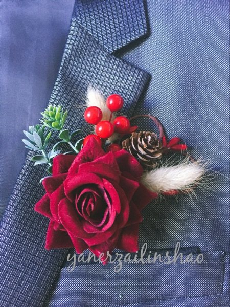 (Mori Peach Heart Wedding Celebration) Original Parents Groom Best Man Corsage Bride Bridesmaid Wrist Flower Opening Event