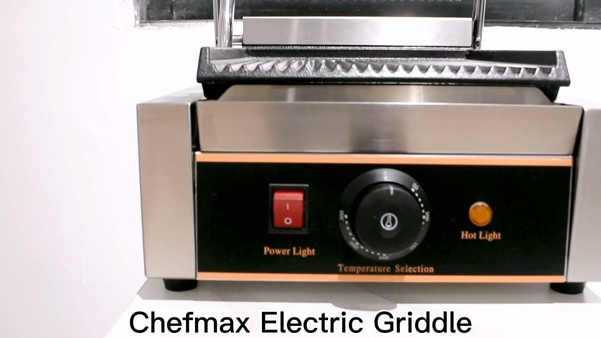 Chefmax Plate Grill Pressure Cast Iron Grill Stainless Steel Electric