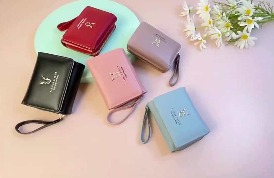 Wholesale Fashion Korean Short Card Zipper Coin Bag