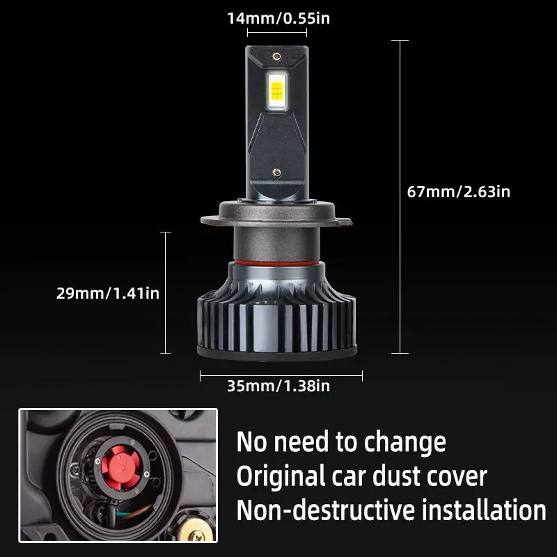 K9 Automobile H7 Headlight LED Low Beam Bulb H1 Super Bright Short Model H4 Integrated H119005 Laser Headlight
