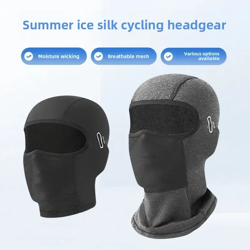 Cross-border wholesale summer sunscreen outdoor motorcycle riding headgear men's quick-drying breathable UV-resistant ice silk mask