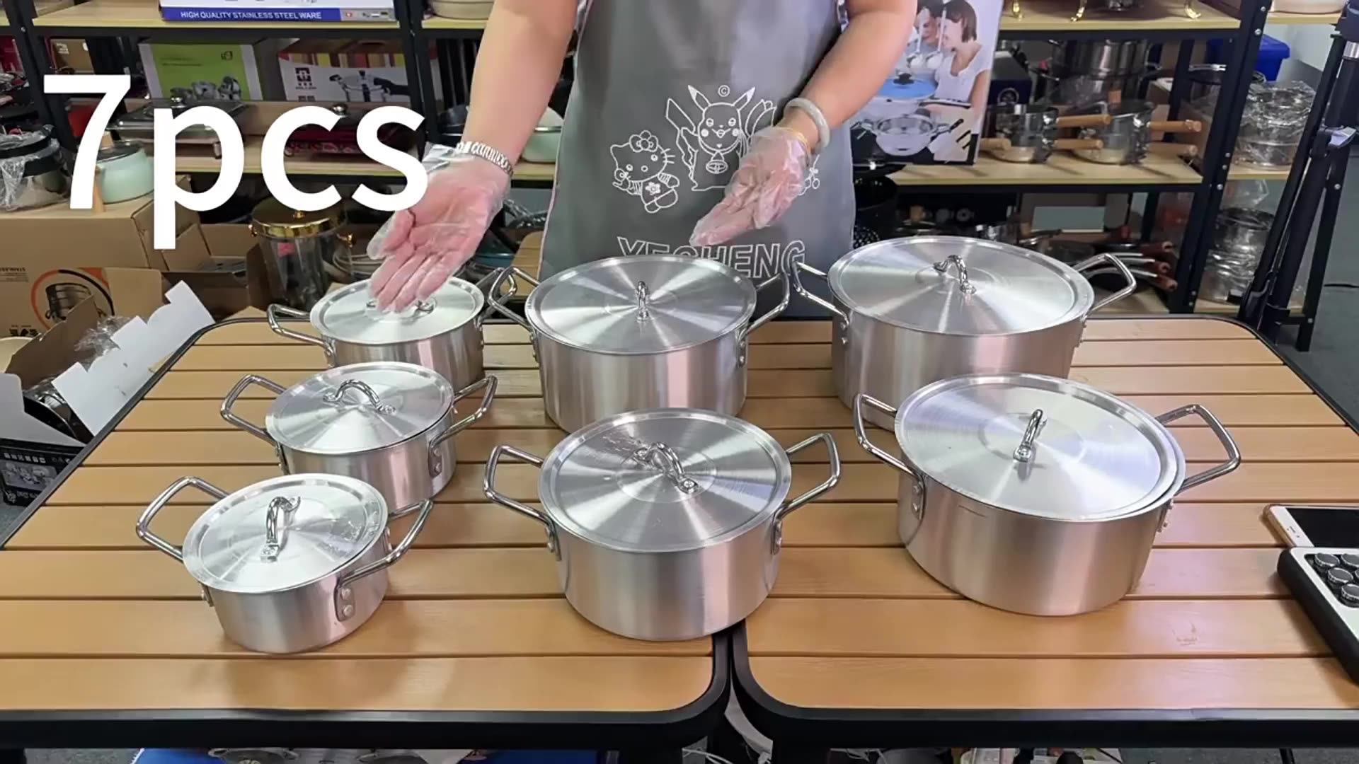 Dia Cast Aluminum Kitchen Cookware Set Of 7 Pcs Cooking Pot Set Non