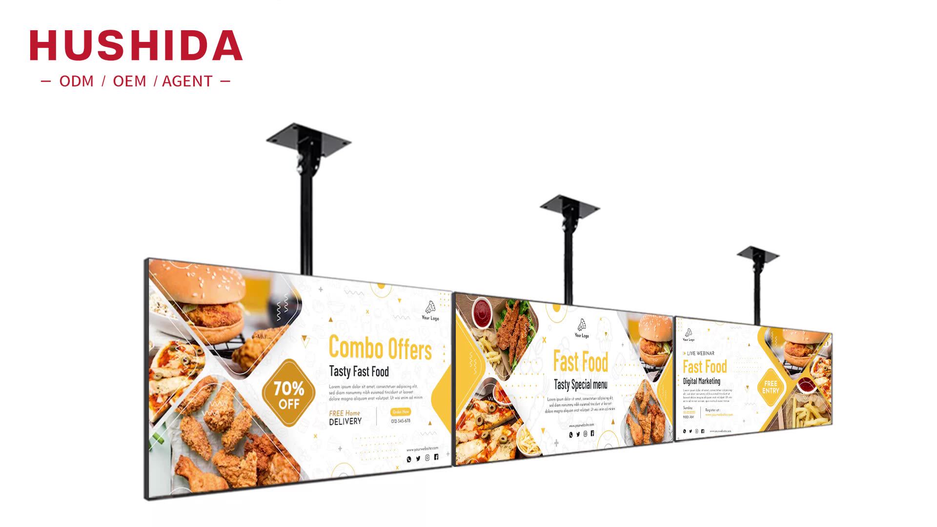 Hushida Indoor Lcd Advertising Display Hd Screen Drive Tv Menu System