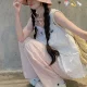 Pink Embroidered Ice Silk Yamamoto Pants for Women, Summer Lazy Drape Tencel Linen Wide-Leg Pants, Casual Straight-Leg Cool Pants