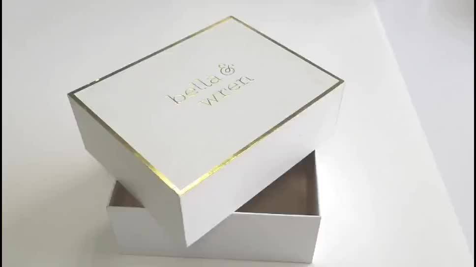 Foil Gold Embossed Logo Paper Packaging Custom Luxury Gift Box For