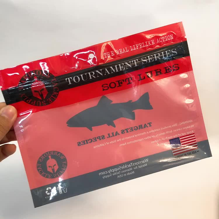 Moq 500 Digital Printing Soft Plastic Reusable Ziplock Fishing Lure