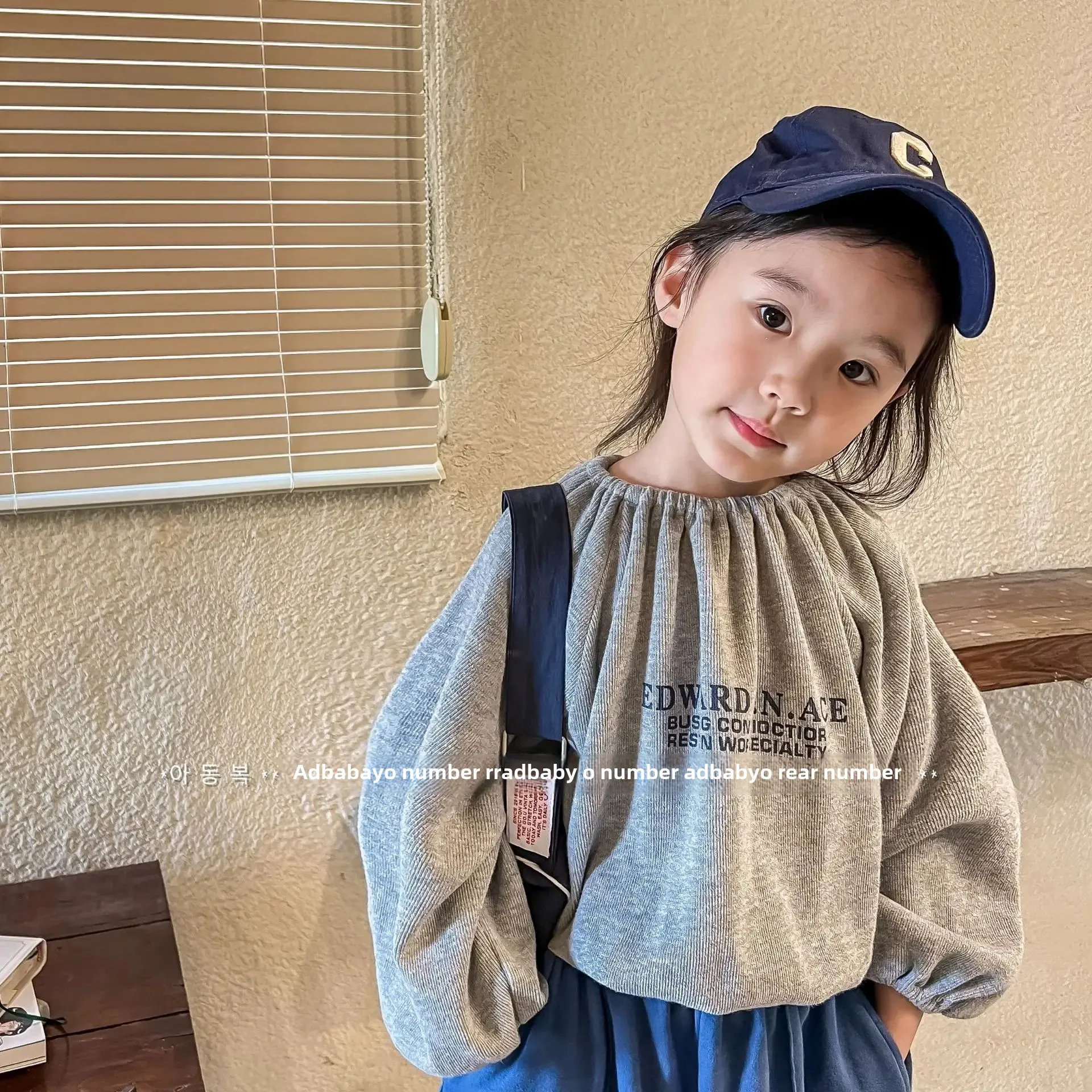 2024 spring children's clothing new girls spring Korean bat shirt sweater T-shirt base shirt 122590