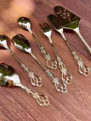 Spot Japanese salus stainless steel coffee spoon Dessert fork Cake shovel Cream knife Western tableware set