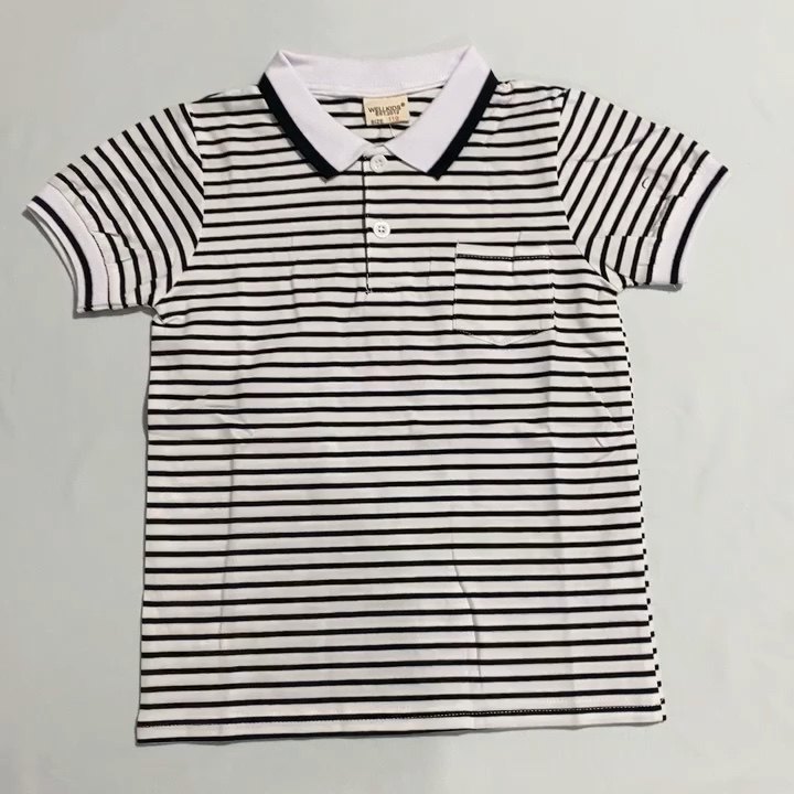2024 New Style High Quality Boys Stripe Shirts Summer 100% Cotton